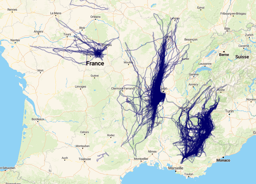 Traces des vols du CVVL en 2022