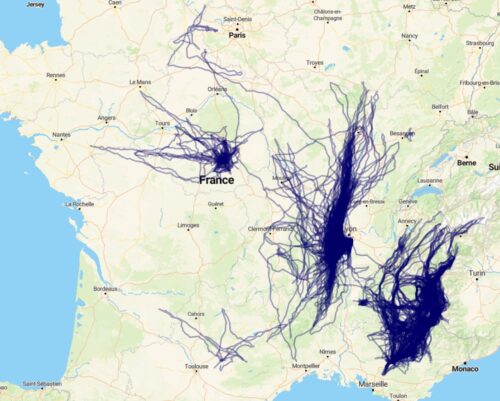 Carte des vols 2023 du CVVL